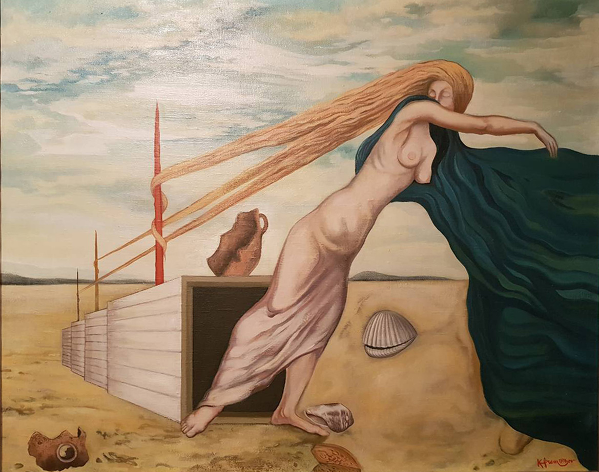"Трета молитва на моето тело" (1974), слика на Кирил Ефремов инспирирана од истоимената песна на Ацо Шопов 